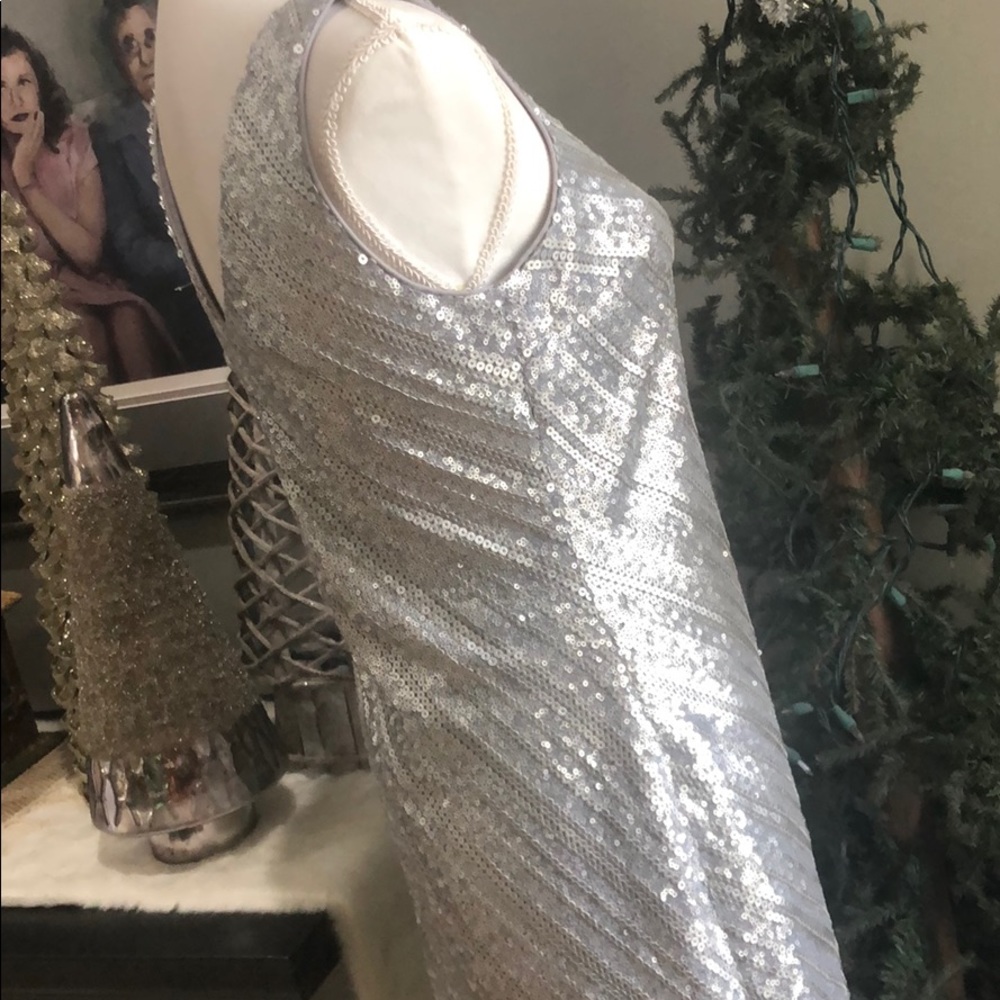 (Sold) Banana Republic Sequin V-Neck Shift Dress - Picture 4 of 8